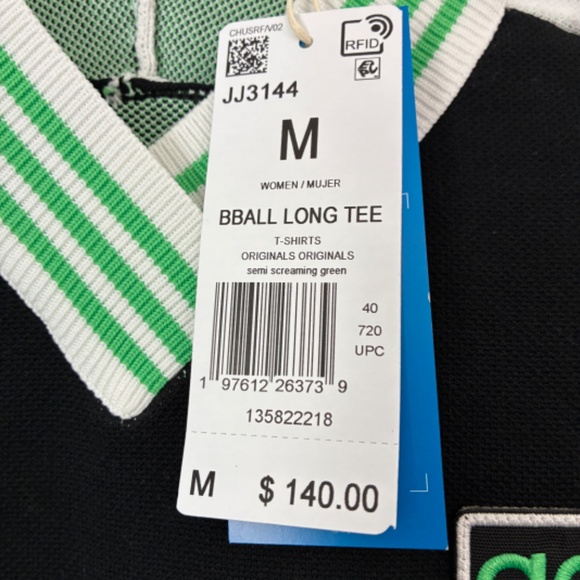 Adidas Originals Basketball Jersey Dress Black Green JJ3144 Women’s M Rare - Picture 9 of 15